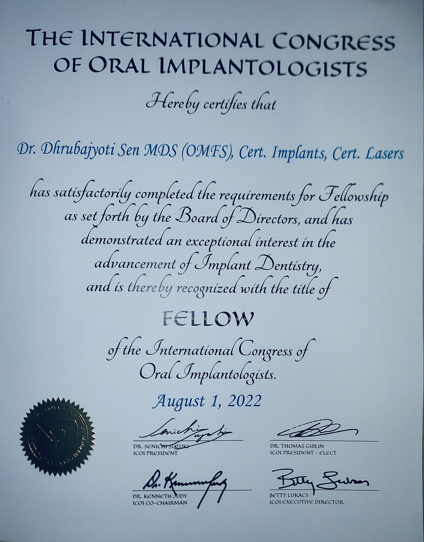 The International Congress of Oral Implantologists